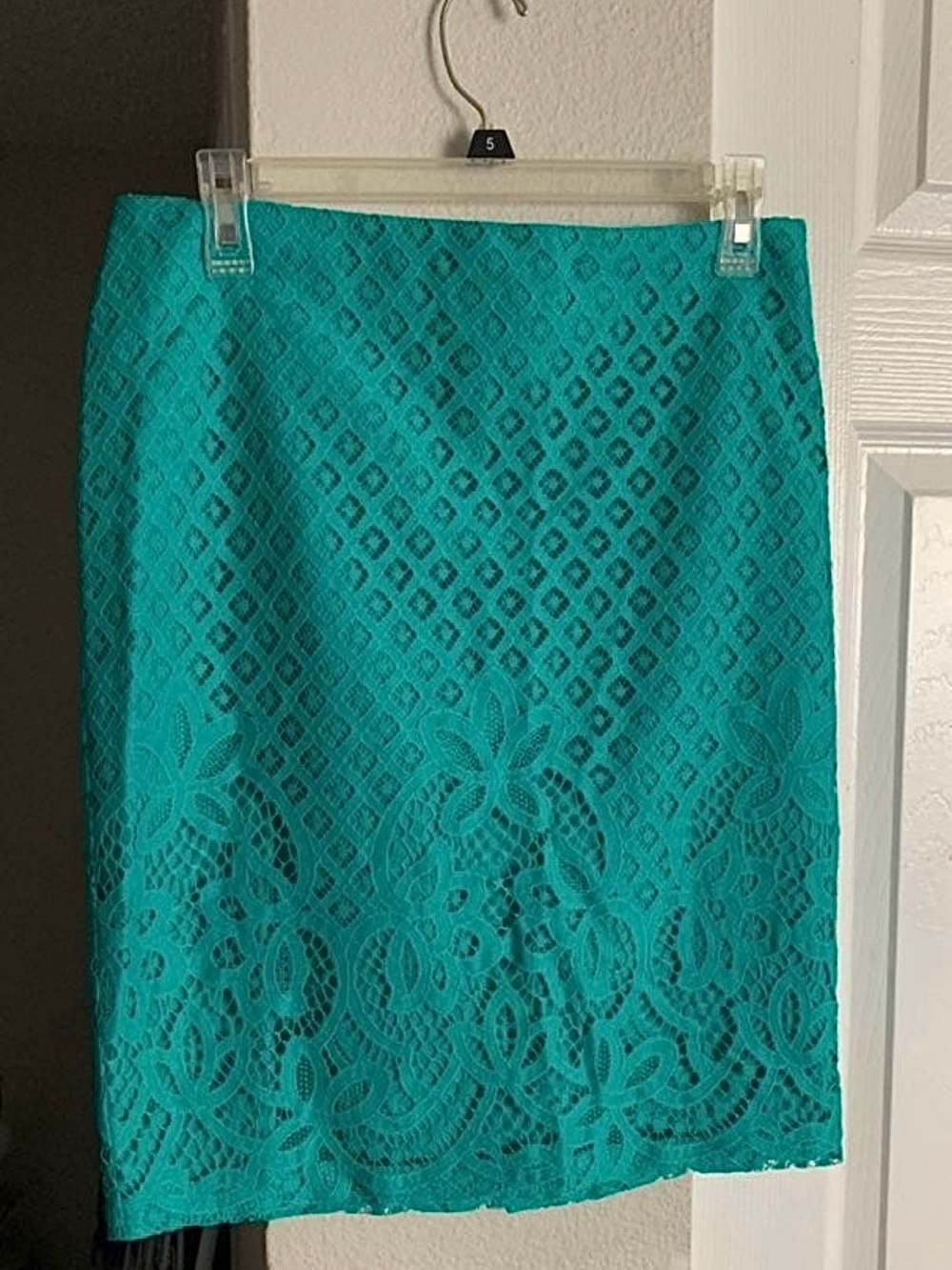 LOFT Turquoise Eyelet Pencil Skirt Women’s 8
